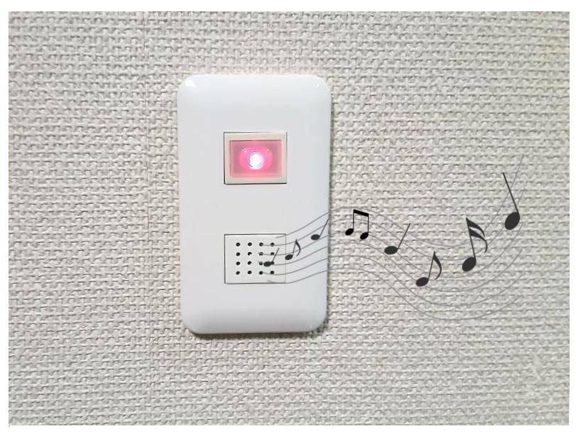 メロディを流しながら点灯中のパイロットランプのイメージ